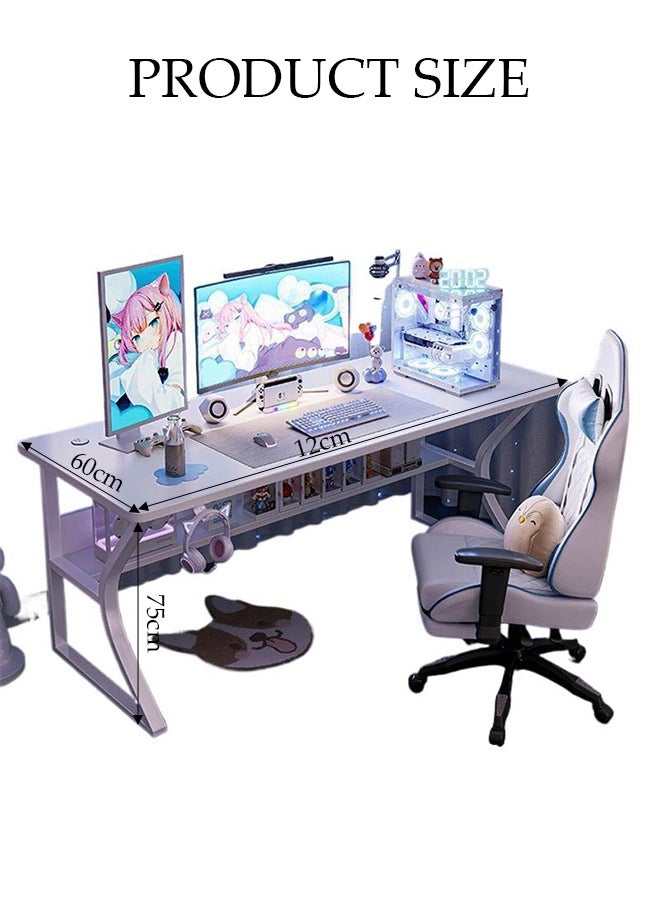 Spides Gaming Table Home Office Computer Desk with Storage Rack Under the Table Ergonomic PC Desktop Computer Desk Ideal for Students and Gamers Spacious and Functional - Image 4